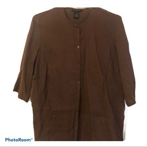 Linen shirt jacket - plus size 2X